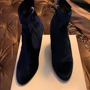 Steve Madden Navy Blue Velvet Bootie